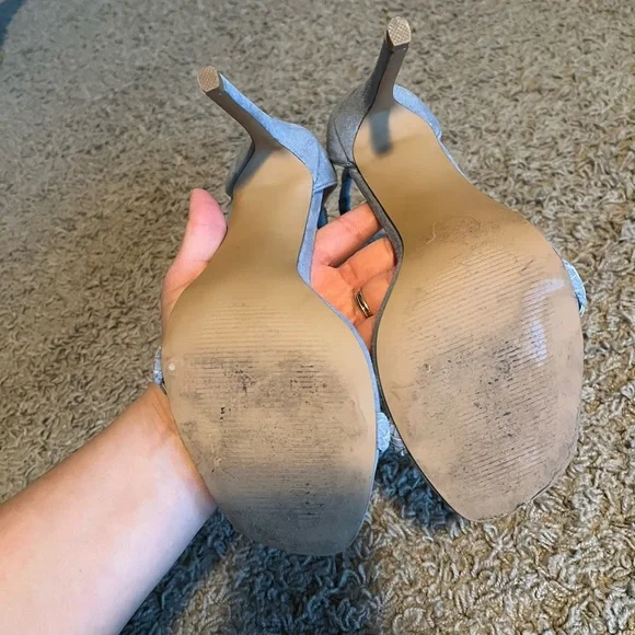 Steve Madden Blue Suede Braided Strap Heels – Ankle Strap Sandals - Picture 8 of 9